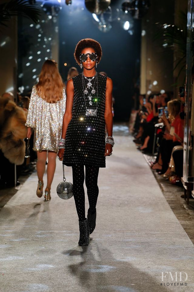 Karly Loyce featured in  the Dolce & Gabbana Secrets and Diamonds  fashion show for Autumn/Winter 2018