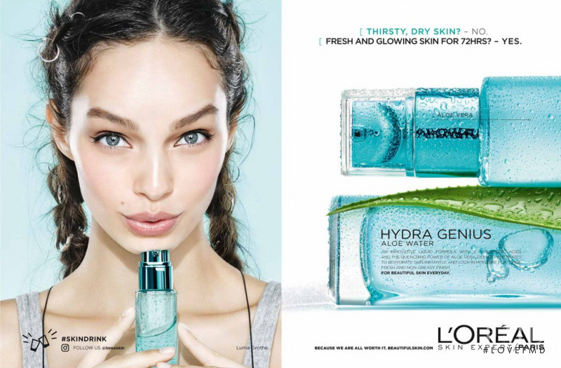 Luma Grothe featured in  the L\'Oreal Paris Hydra Genius advertisement for Spring/Summer 2017