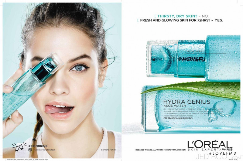 Barbara Palvin featured in  the L\'Oreal Paris Hydra Genius advertisement for Spring/Summer 2017