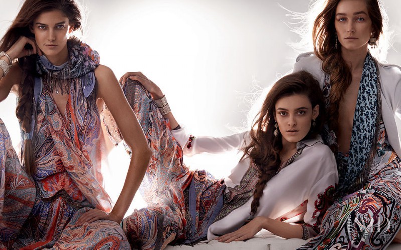 Joséphine Le Tutour featured in  the Etro advertisement for Spring/Summer 2014