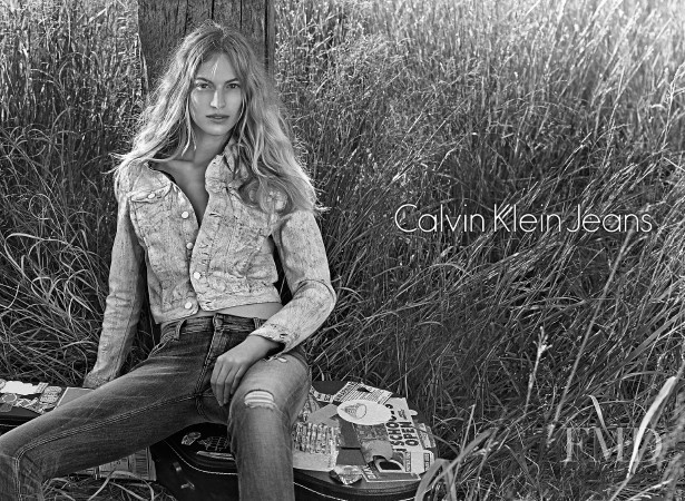 Vanessa Axente featured in  the Calvin Klein Jeans advertisement for Spring/Summer 2014