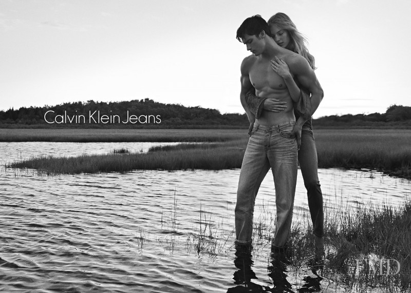 Vanessa Axente featured in  the Calvin Klein Jeans advertisement for Spring/Summer 2014