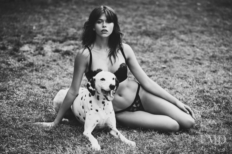 Georgia Fowler featured in  the For Love & Lemons Skivvies  lookbook for Fall 2016
