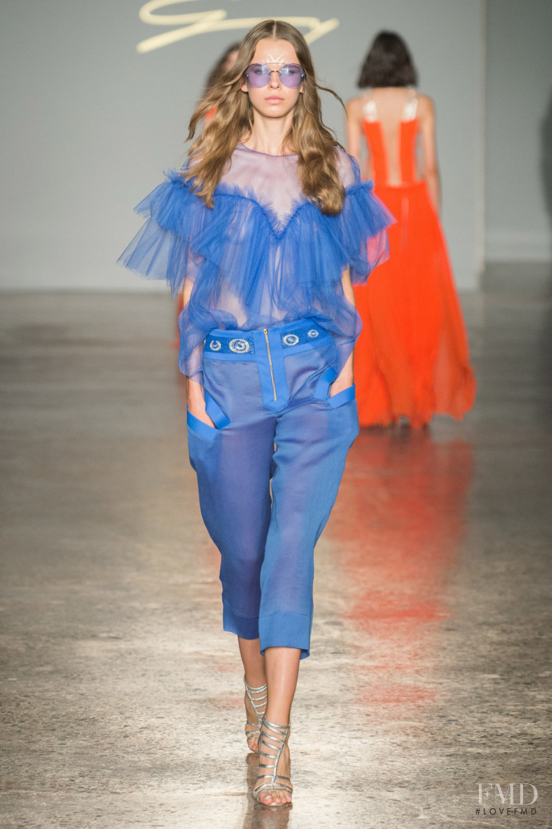 Giedre Sekstelyte featured in  the Genny fashion show for Spring/Summer 2018