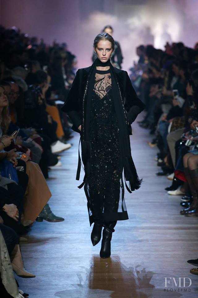 Abby Champion featured in  the Elie Saab fashion show for Autumn/Winter 2018