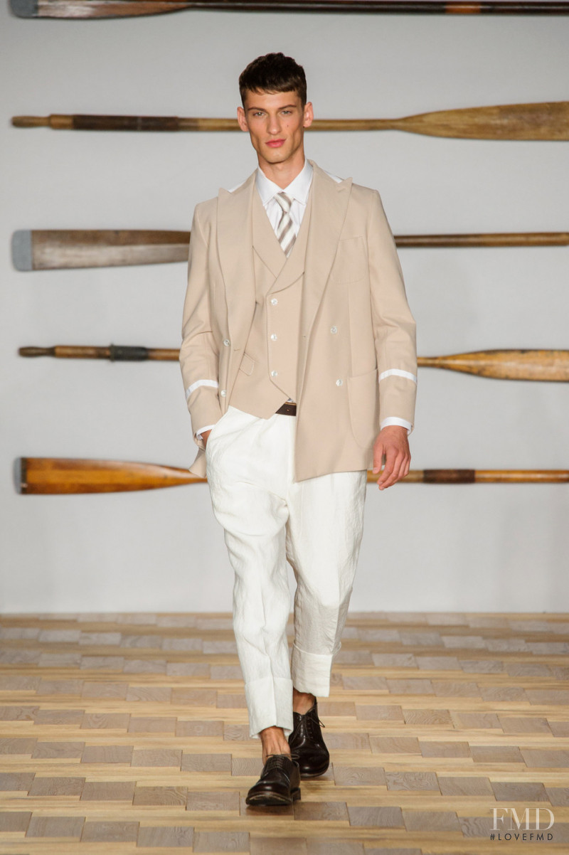 David Trulik featured in  the DAKS fashion show for Spring/Summer 2018