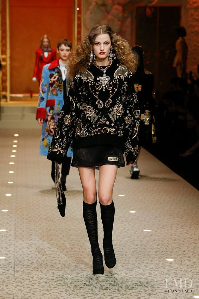 Felice Noordhoff featured in  the Dolce & Gabbana fashion show for Autumn/Winter 2018