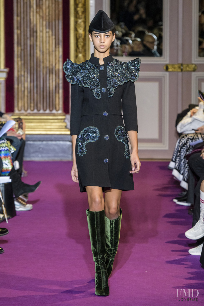 Rocio Marconi featured in  the Andrew Gn fashion show for Autumn/Winter 2018