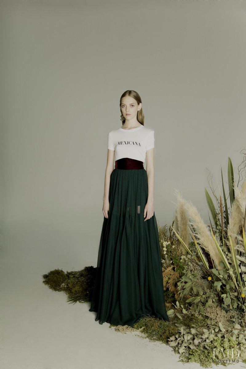 Mariana Zaragoza featured in  the Kris Goyri lookbook for Fall 2017