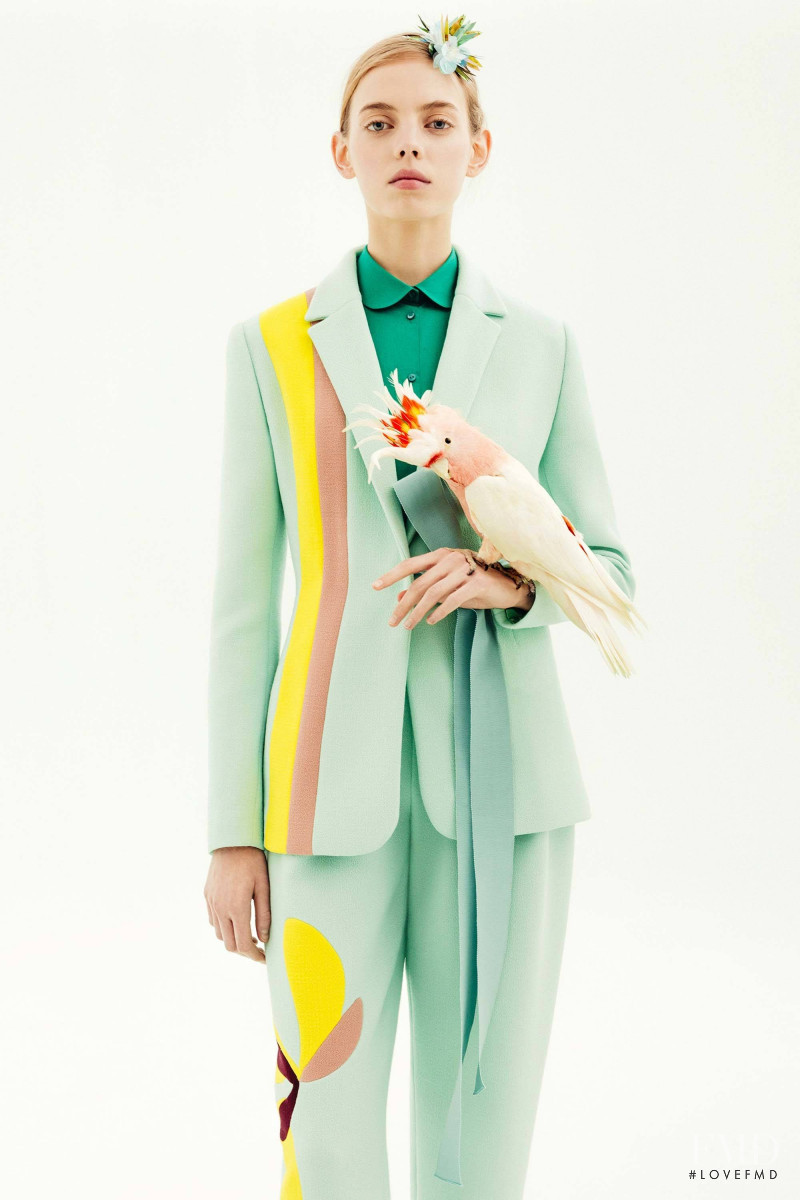 Mariana Zaragoza featured in  the Delpozo lookbook for Pre-Fall 2018