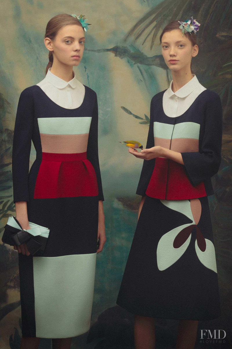 Arisha Kriukova featured in  the Delpozo lookbook for Pre-Fall 2018