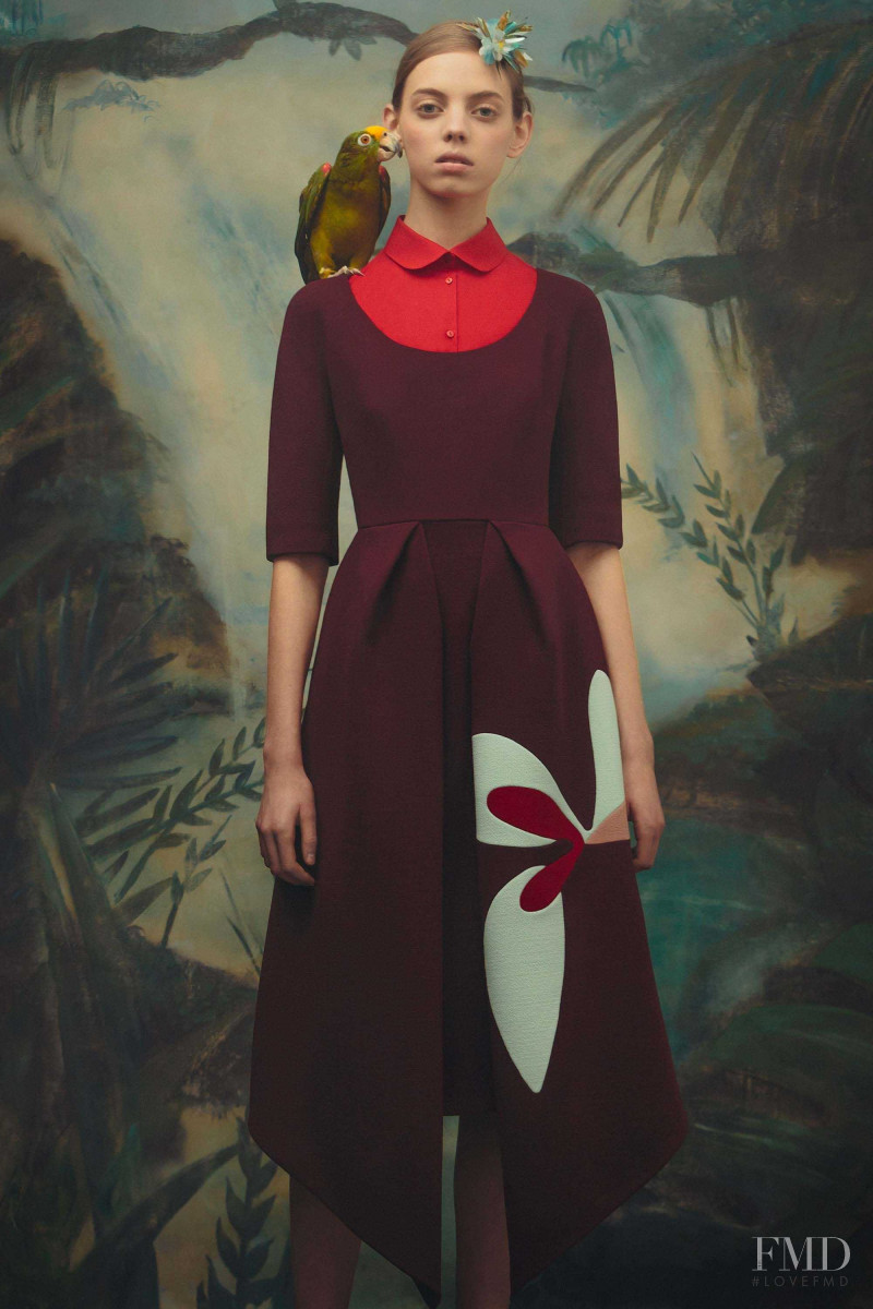 Mariana Zaragoza featured in  the Delpozo lookbook for Pre-Fall 2018