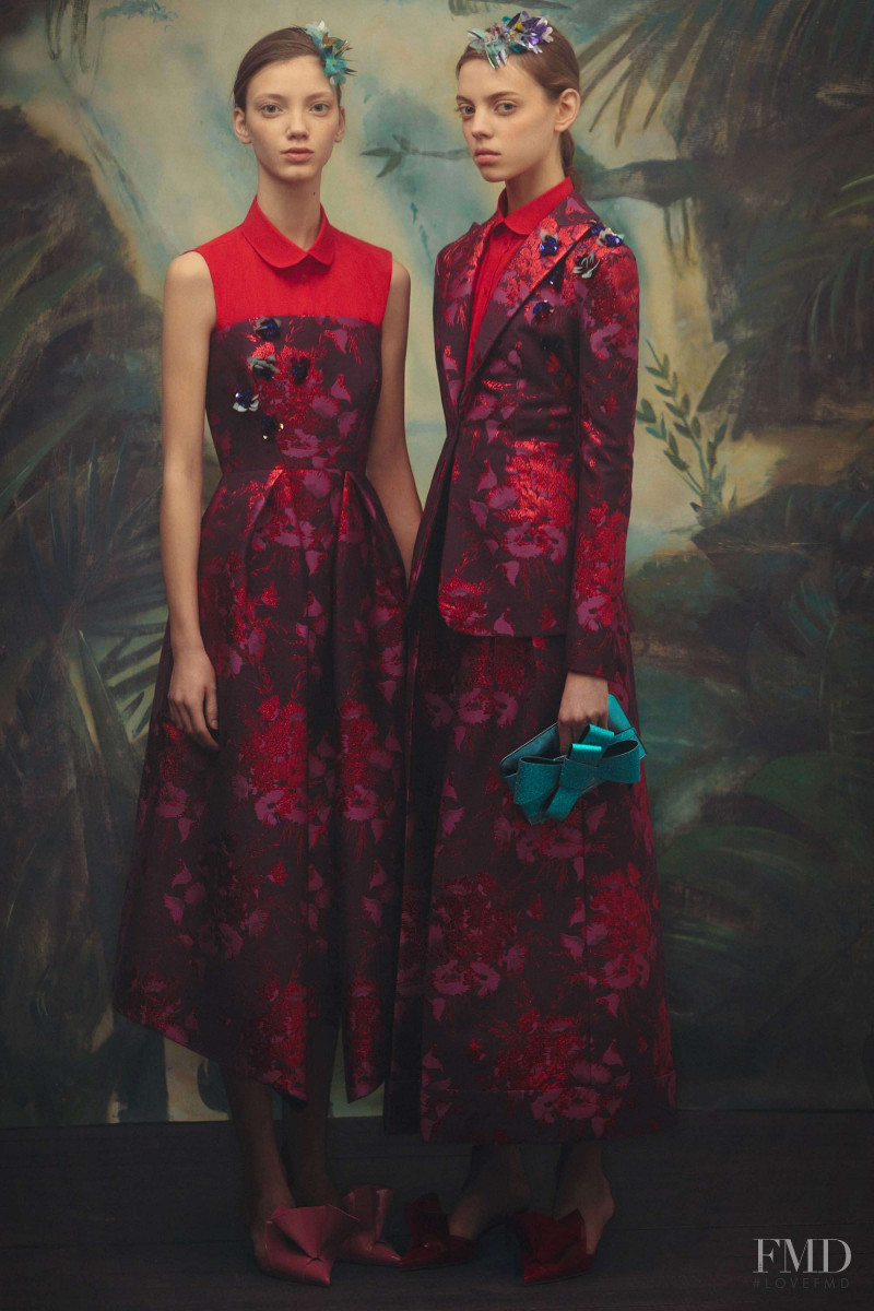 Arisha Kriukova featured in  the Delpozo lookbook for Pre-Fall 2018