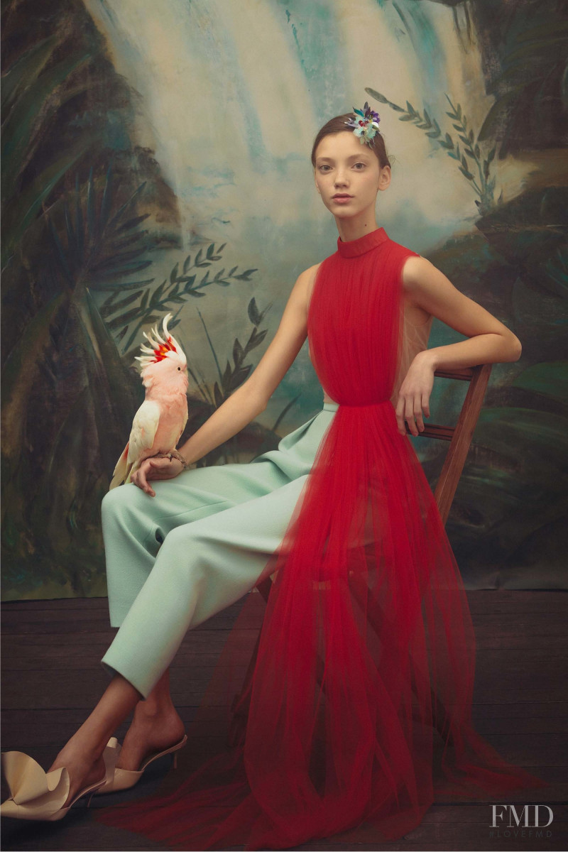 Arisha Kriukova featured in  the Delpozo lookbook for Pre-Fall 2018