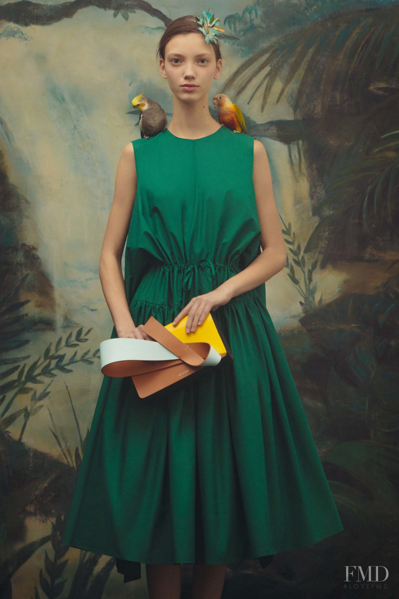 Arisha Kriukova featured in  the Delpozo lookbook for Pre-Fall 2018