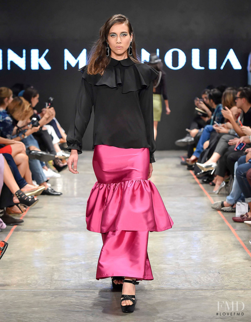 Daniella Valdez featured in  the Pink Magnolia fashion show for Autumn/Winter 2016