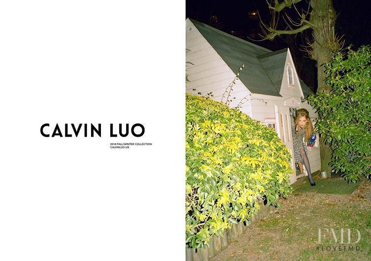 Mariana Zaragoza featured in  the Calvin Luo advertisement for Spring/Summer 2018