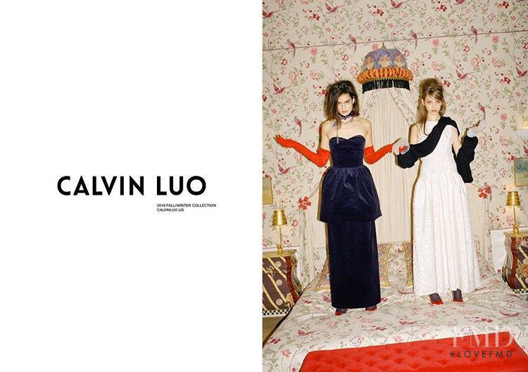 Mariana Zaragoza featured in  the Calvin Luo advertisement for Spring/Summer 2018