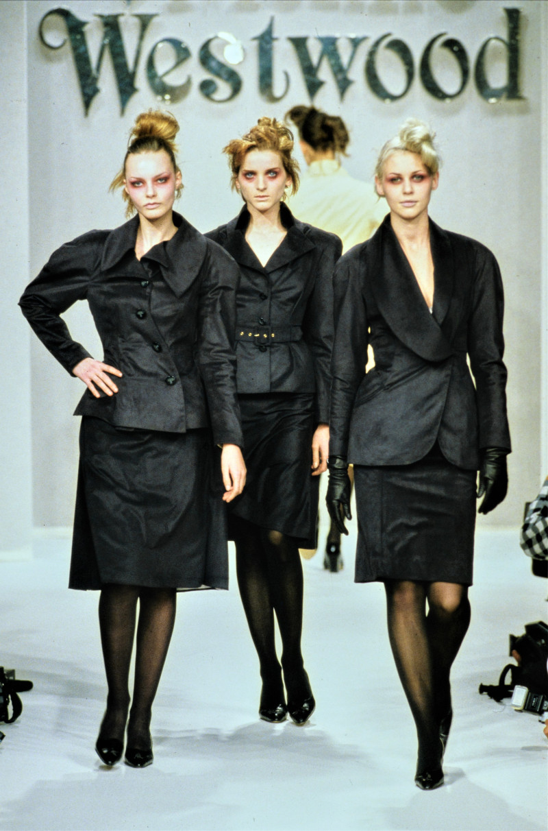 Michele Hicks featured in  the Vivienne Westwood Red Label fashion show for Autumn/Winter 1996