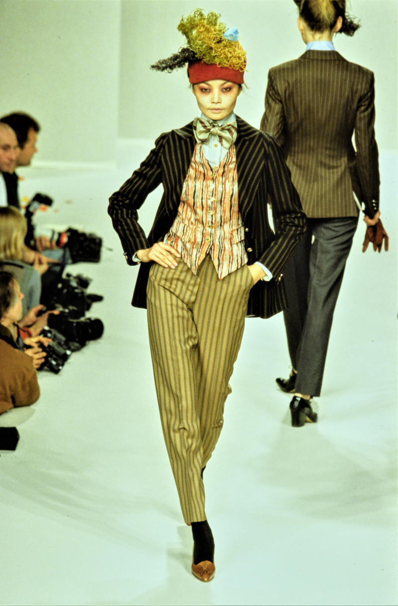 Irina Pantaeva featured in  the Vivienne Westwood Red Label fashion show for Autumn/Winter 1996