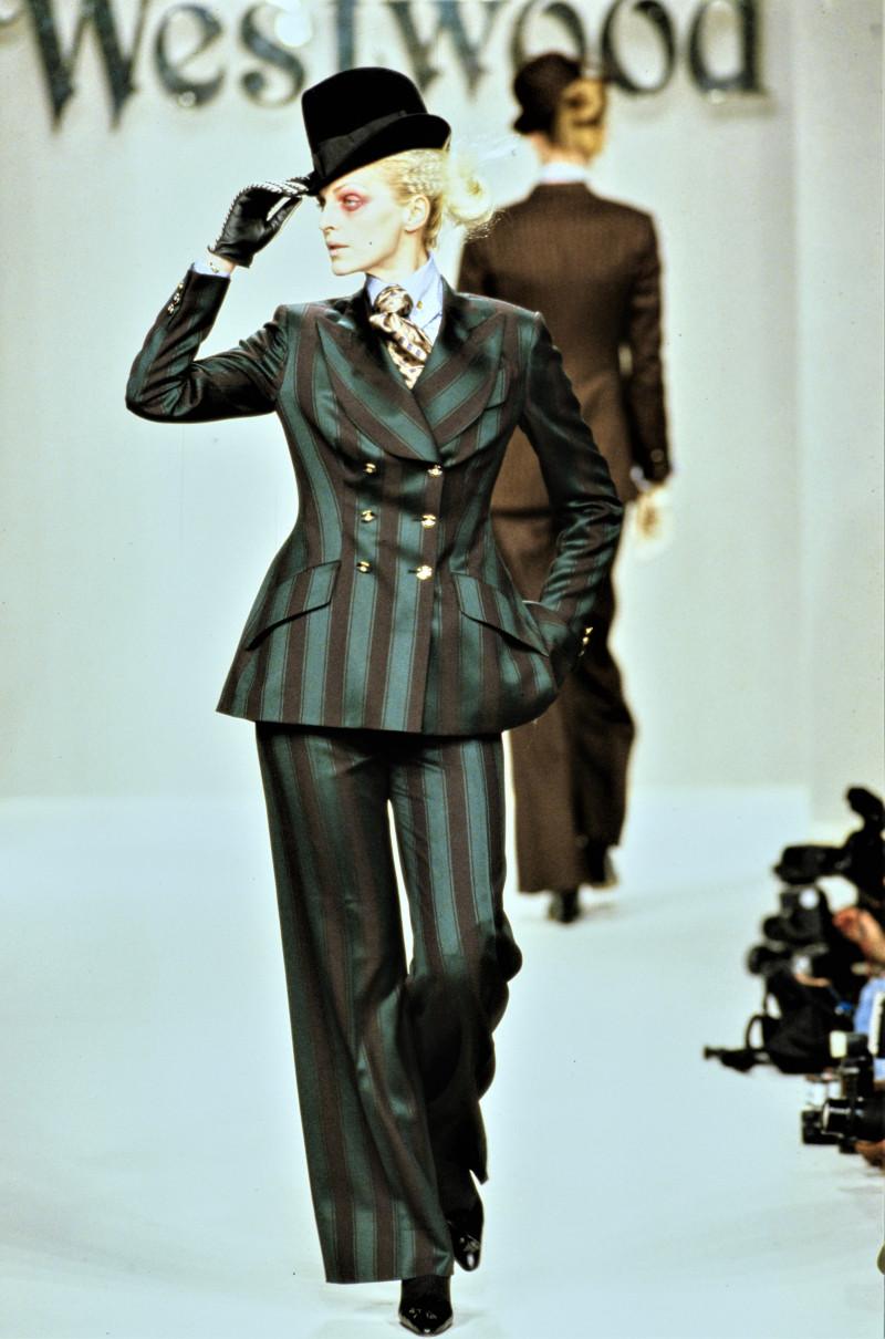 Simonetta Gianfelici featured in  the Vivienne Westwood Red Label fashion show for Autumn/Winter 1996