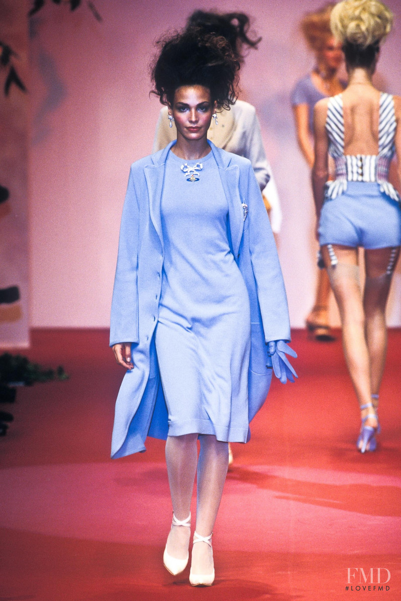 Ines Sastre featured in  the Vivienne Westwood Red Label fashion show for Spring/Summer 1997