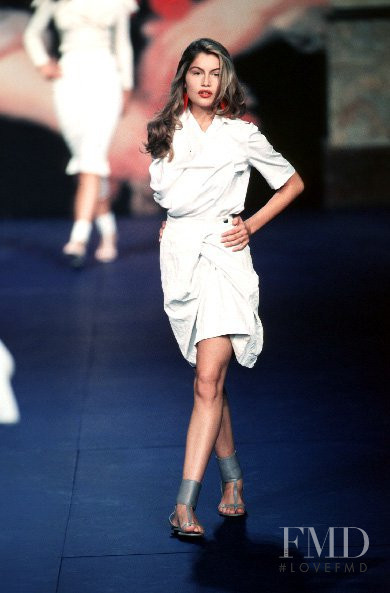 Laetitia Casta featured in  the Vivienne Westwood Red Label fashion show for Spring/Summer 1999