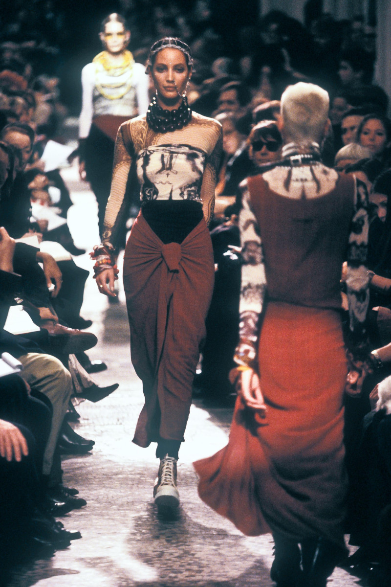 Christy Turlington featured in  the Jean-Paul Gaultier fashion show for Spring/Summer 1994