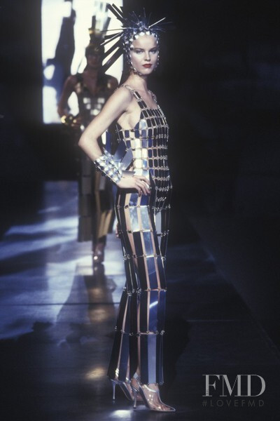 Eva Herzigova featured in  the Paco Rabanne fashion show for Spring/Summer 1997