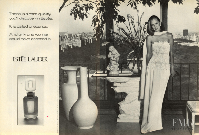 Karen Graham featured in  the Estée Lauder Estée  advertisement for Spring/Summer 1980