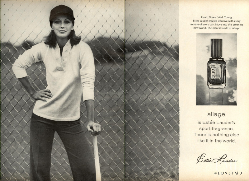 Karen Graham featured in  the Estée Lauder Aliage  advertisement for Spring/Summer 1976