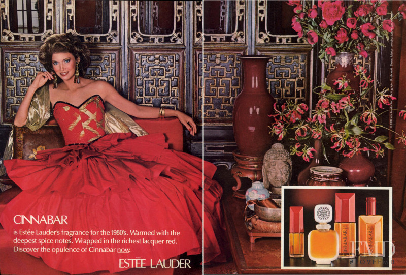 Karen Graham featured in  the Estée Lauder Cinnabar  advertisement for Autumn/Winter 1981