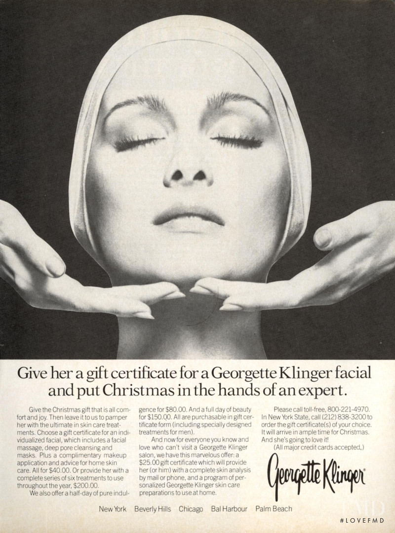 Karen Graham featured in  the Georgette Klinger advertisement for Autumn/Winter 1981