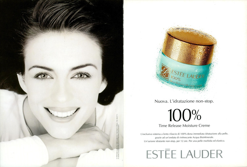 Elizabeth Hurley featured in  the Estée Lauder Resilience Lift  advertisement for Spring/Summer 1999