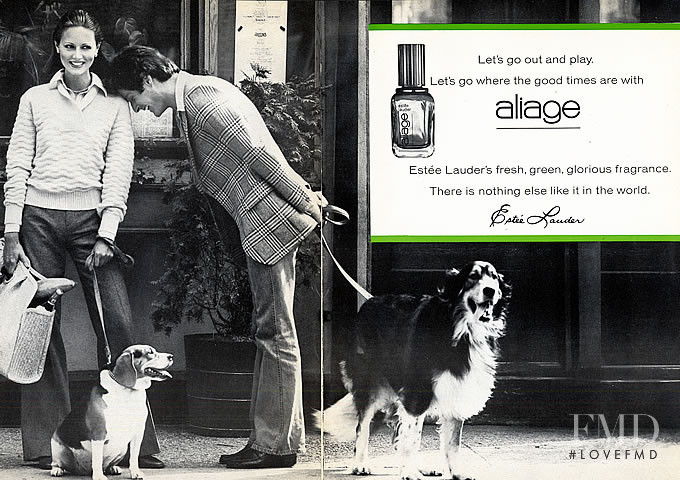 Karen Graham featured in  the Estée Lauder Aliage  advertisement for Autumn/Winter 1976