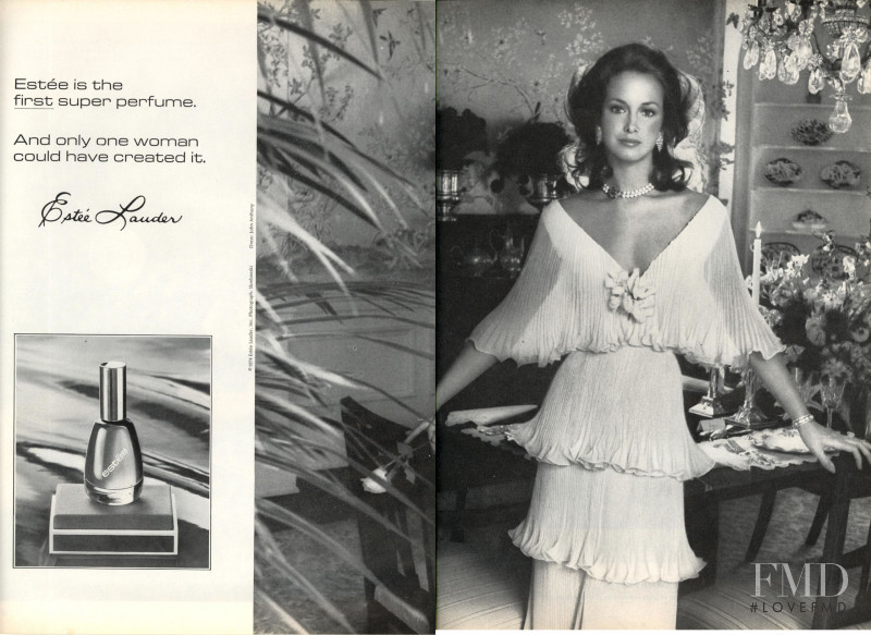 Karen Graham featured in  the Estée Lauder Estee advertisement for Spring/Summer 1974
