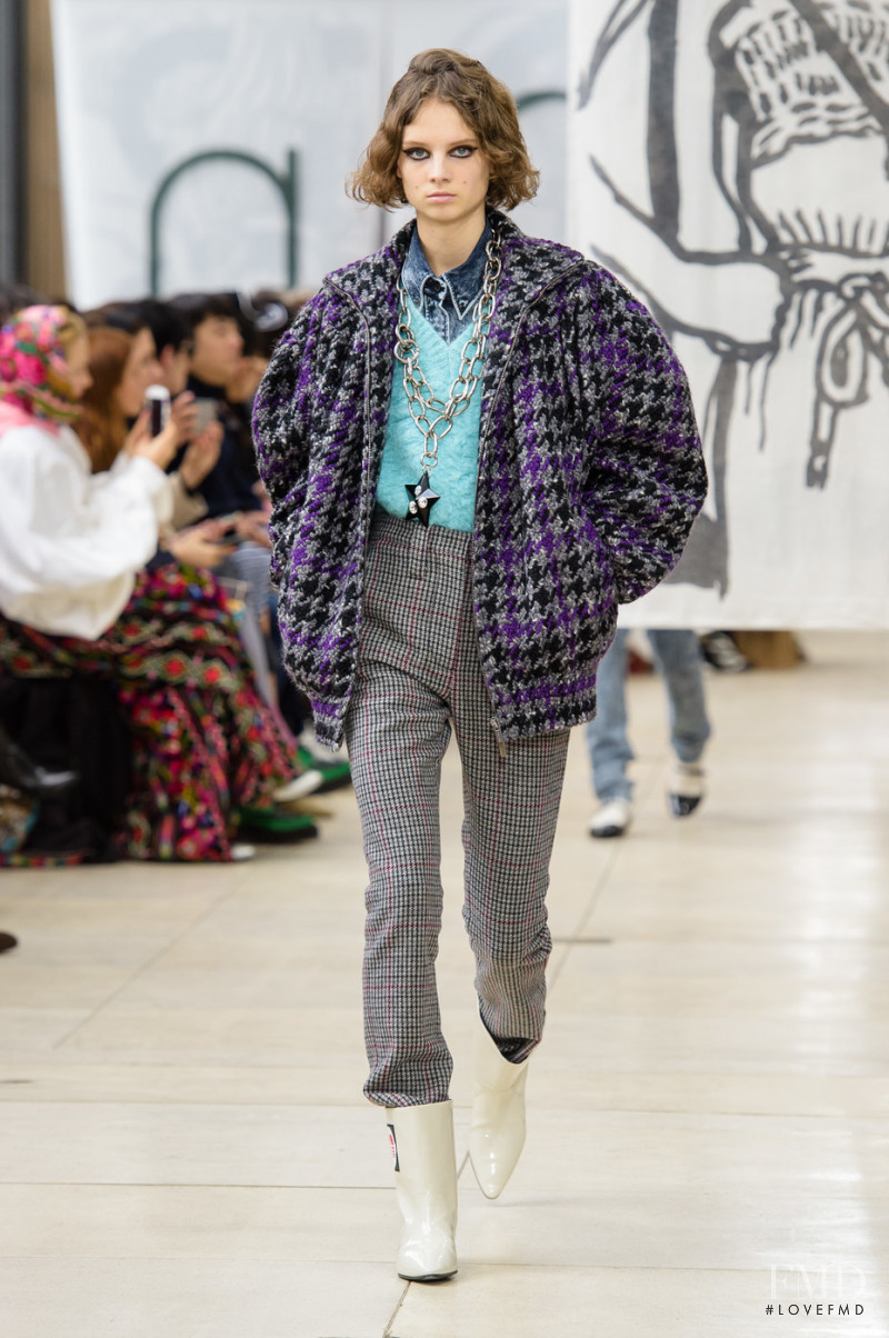 Giselle Norman featured in  the Miu Miu fashion show for Autumn/Winter 2018