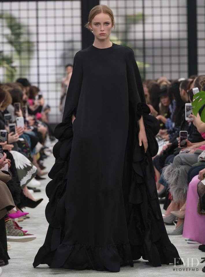 Rianne Van Rompaey featured in  the Valentino fashion show for Autumn/Winter 2018