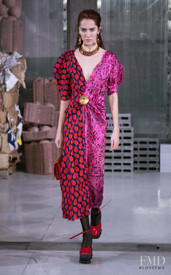 Teddy Quinlivan featured in  the Marni fashion show for Autumn/Winter 2018