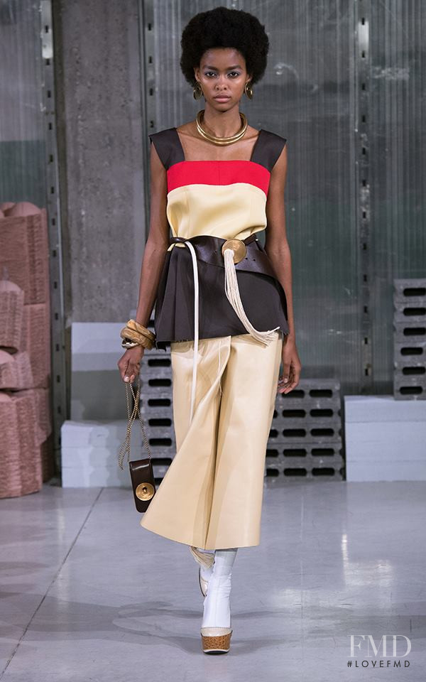 Blesnya Minher featured in  the Marni fashion show for Autumn/Winter 2018