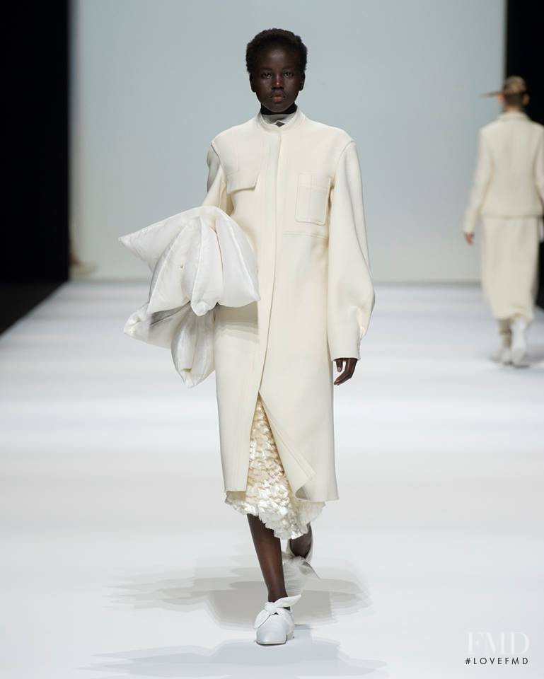 Adut Akech Bior featured in  the Jil Sander fashion show for Autumn/Winter 2018