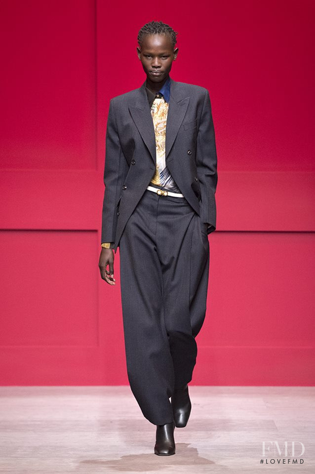 Shanelle Nyasiase featured in  the Salvatore Ferragamo fashion show for Autumn/Winter 2018
