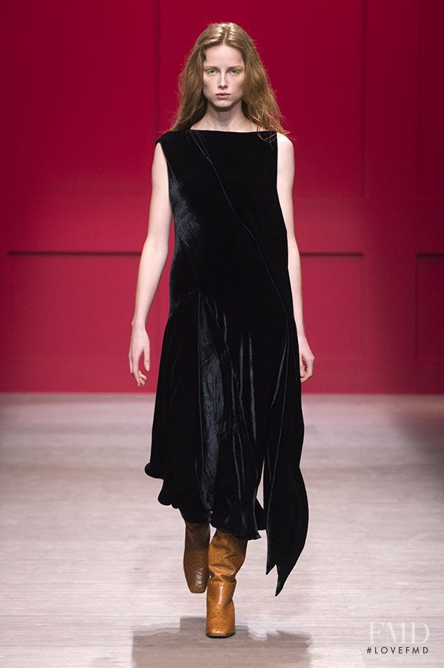 Rianne Van Rompaey featured in  the Salvatore Ferragamo fashion show for Autumn/Winter 2018