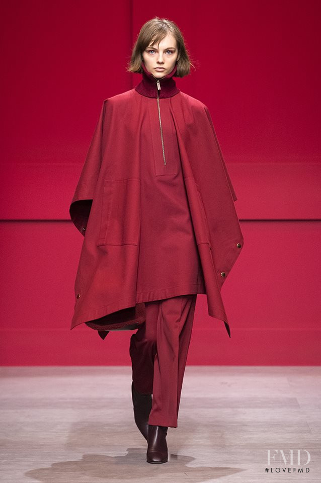 Fran Summers featured in  the Salvatore Ferragamo fashion show for Autumn/Winter 2018