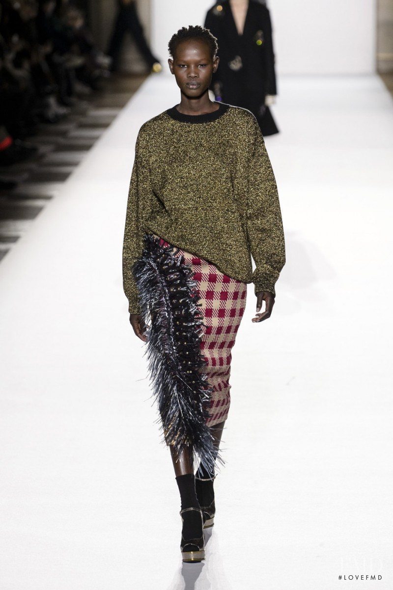 Shanelle Nyasiase featured in  the Dries van Noten fashion show for Autumn/Winter 2018