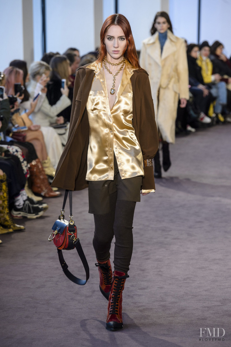 Teddy Quinlivan featured in  the Chloe fashion show for Autumn/Winter 2018