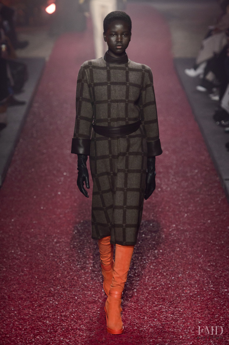 Adut Akech Bior featured in  the Hermès fashion show for Autumn/Winter 2018