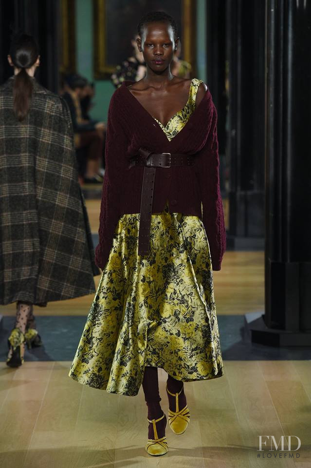 Shanelle Nyasiase featured in  the Erdem fashion show for Autumn/Winter 2018