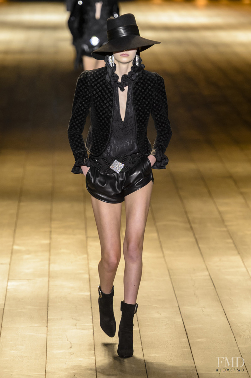 Mathilde Henning featured in  the Saint Laurent fashion show for Autumn/Winter 2018