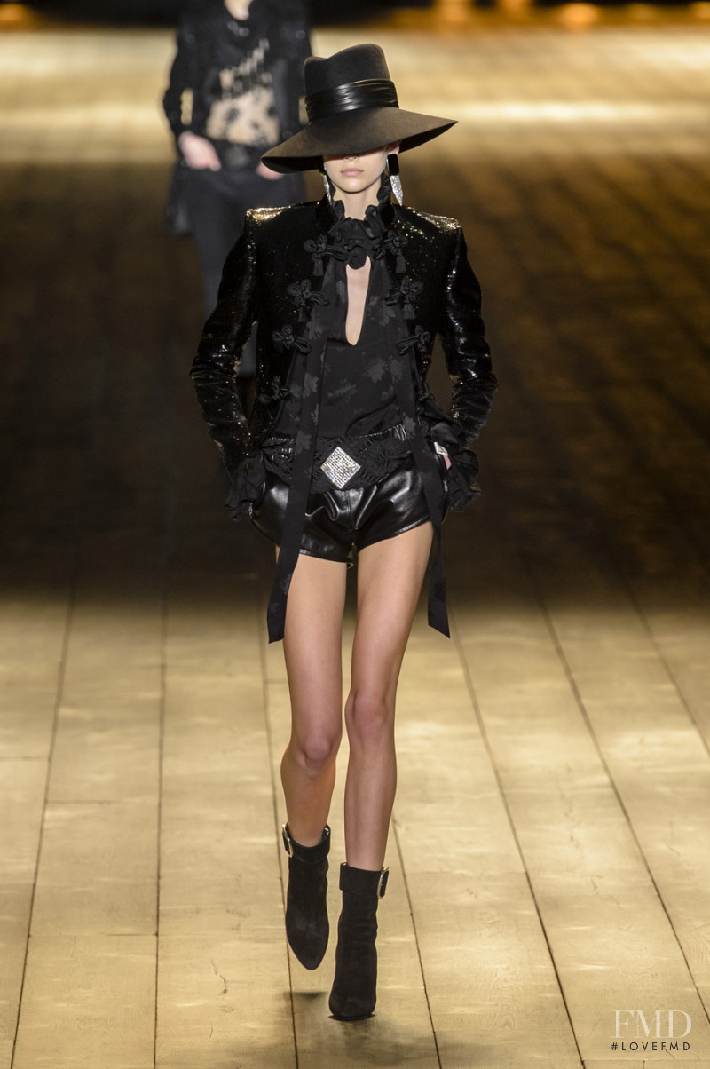 Kaia Gerber featured in  the Saint Laurent fashion show for Autumn/Winter 2018